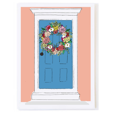 Blue Door with Wreath