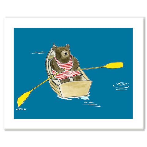 Bear in Rowboat Print