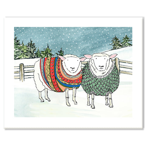 Sheep in Sweaters Print