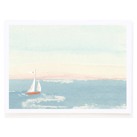 Sailboat with Heart Flag