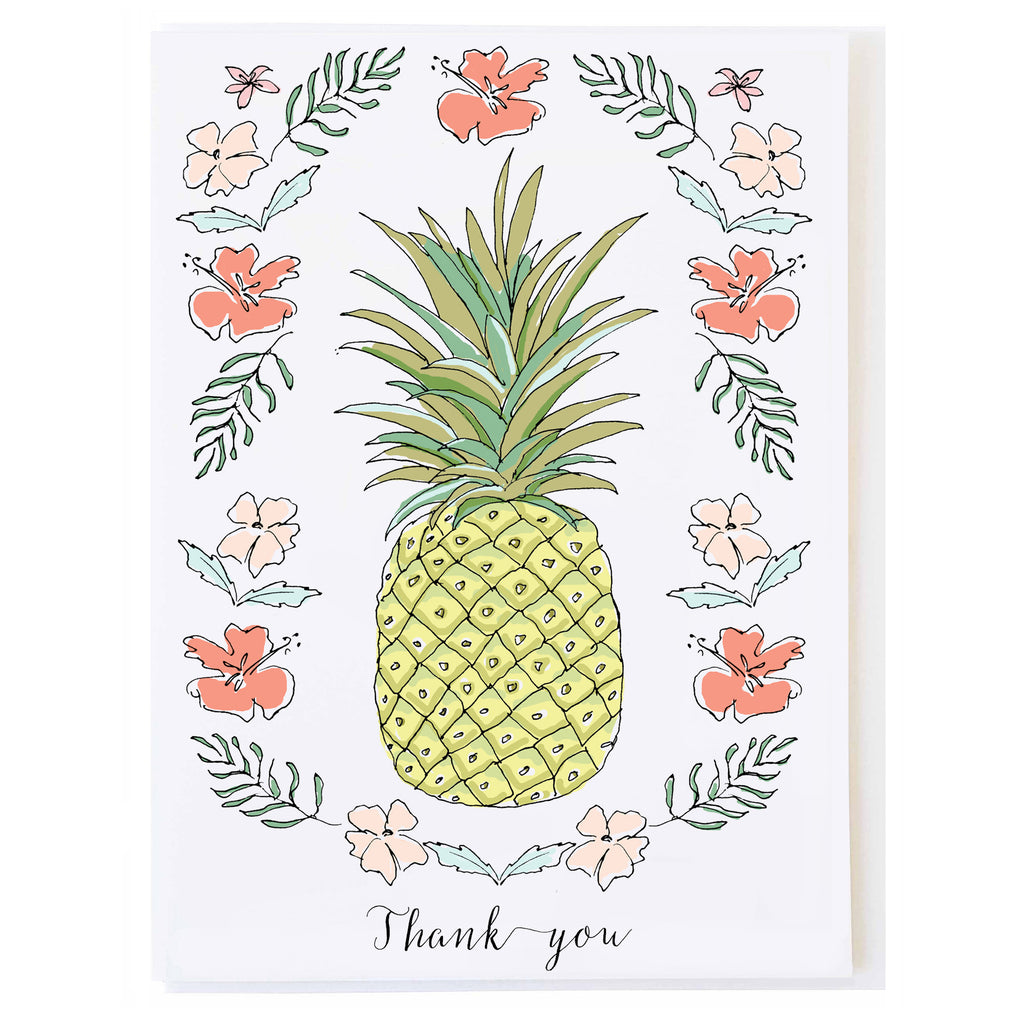 Card Thank You Flowers In Pineapple - Papyrus : Target