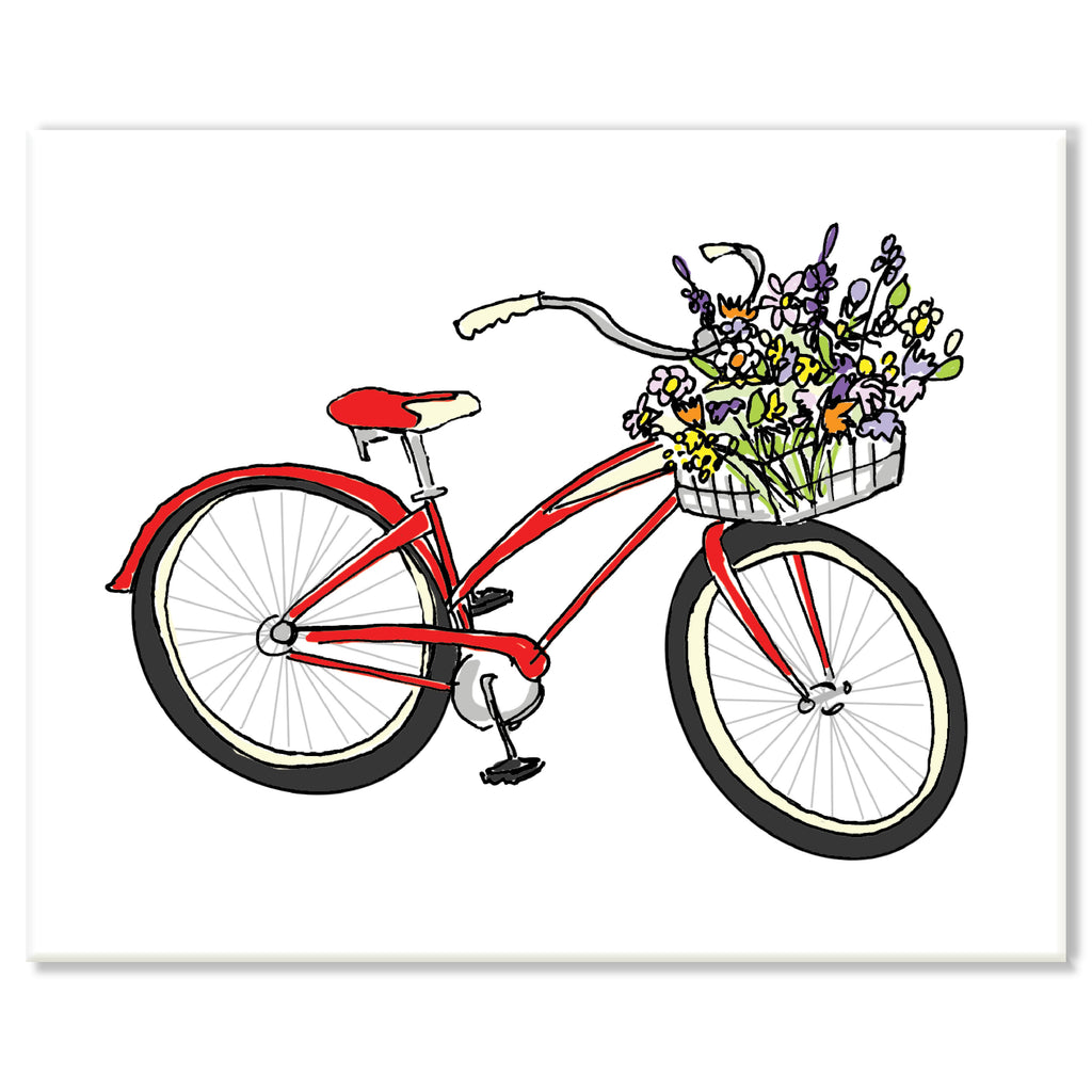 Bicycle with Flowers Print