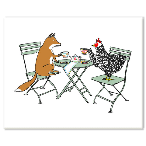 Fox and Chicken Print