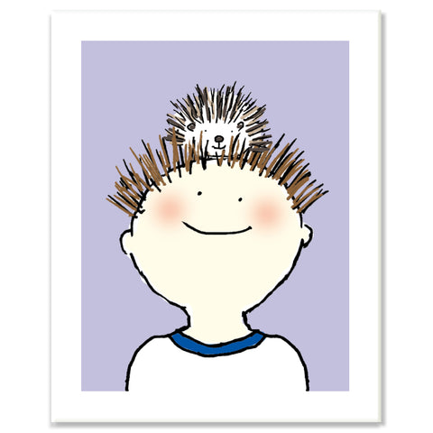 Hedgehog Head Print
