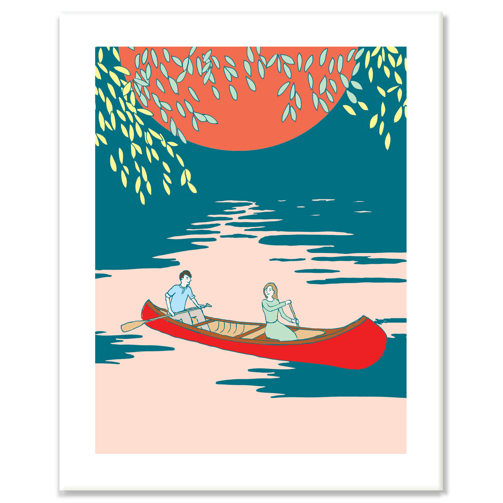 Moonlit Canoe Print