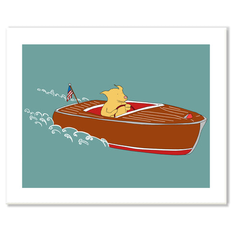 Speedboat Dog Print