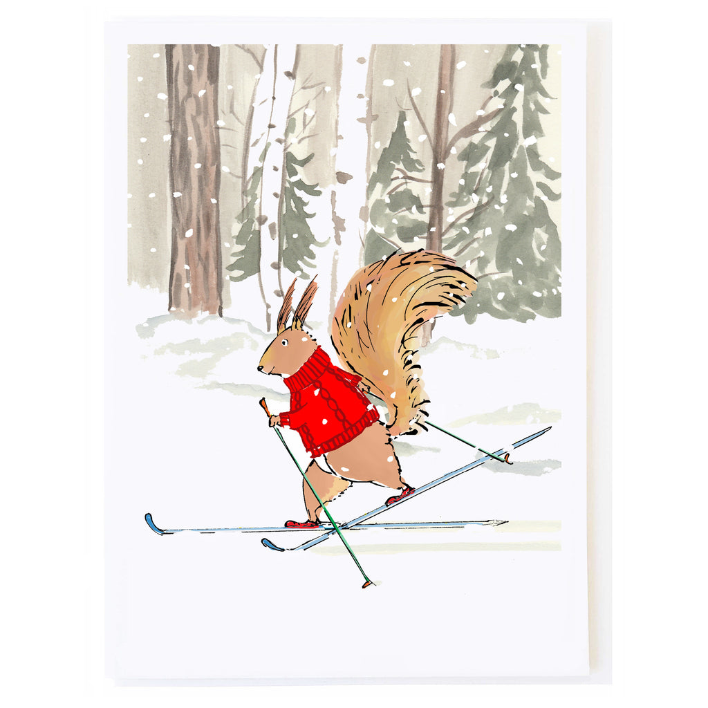 Red Squirrel Skiing
