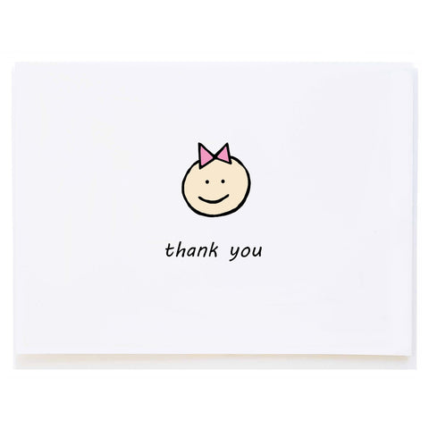 Baby Girl Thank You (small card)